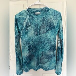 Columbia Teal Realtree Mako PFG Omni Shade Long Sleeve Shirt